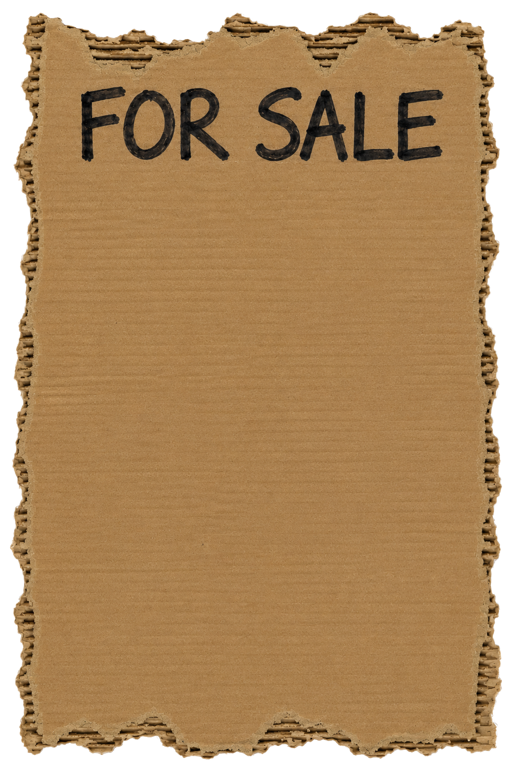 For Sale cardboard sign